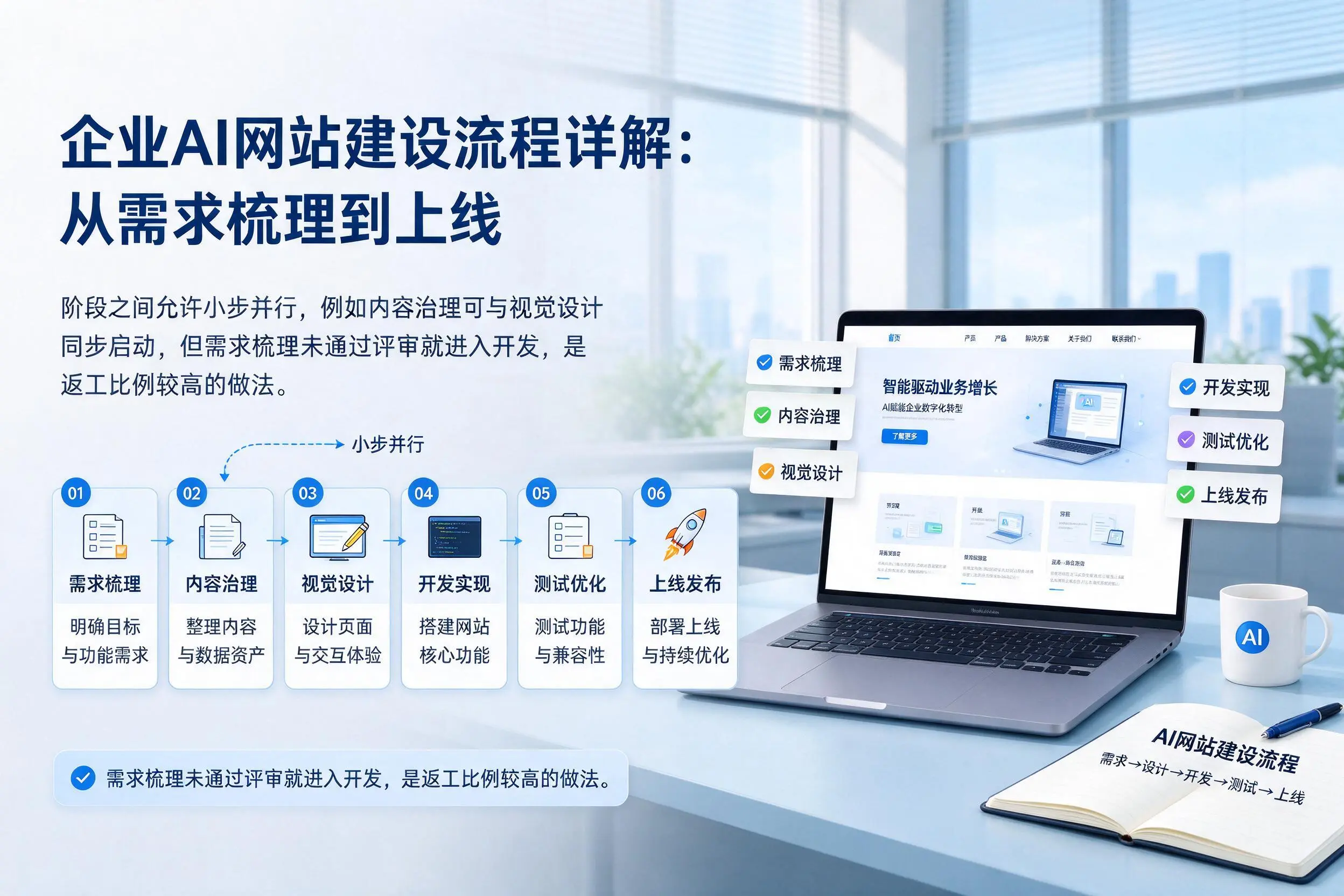 吐鲁番企业AI网站建设流程详解：从需求梳理到上线