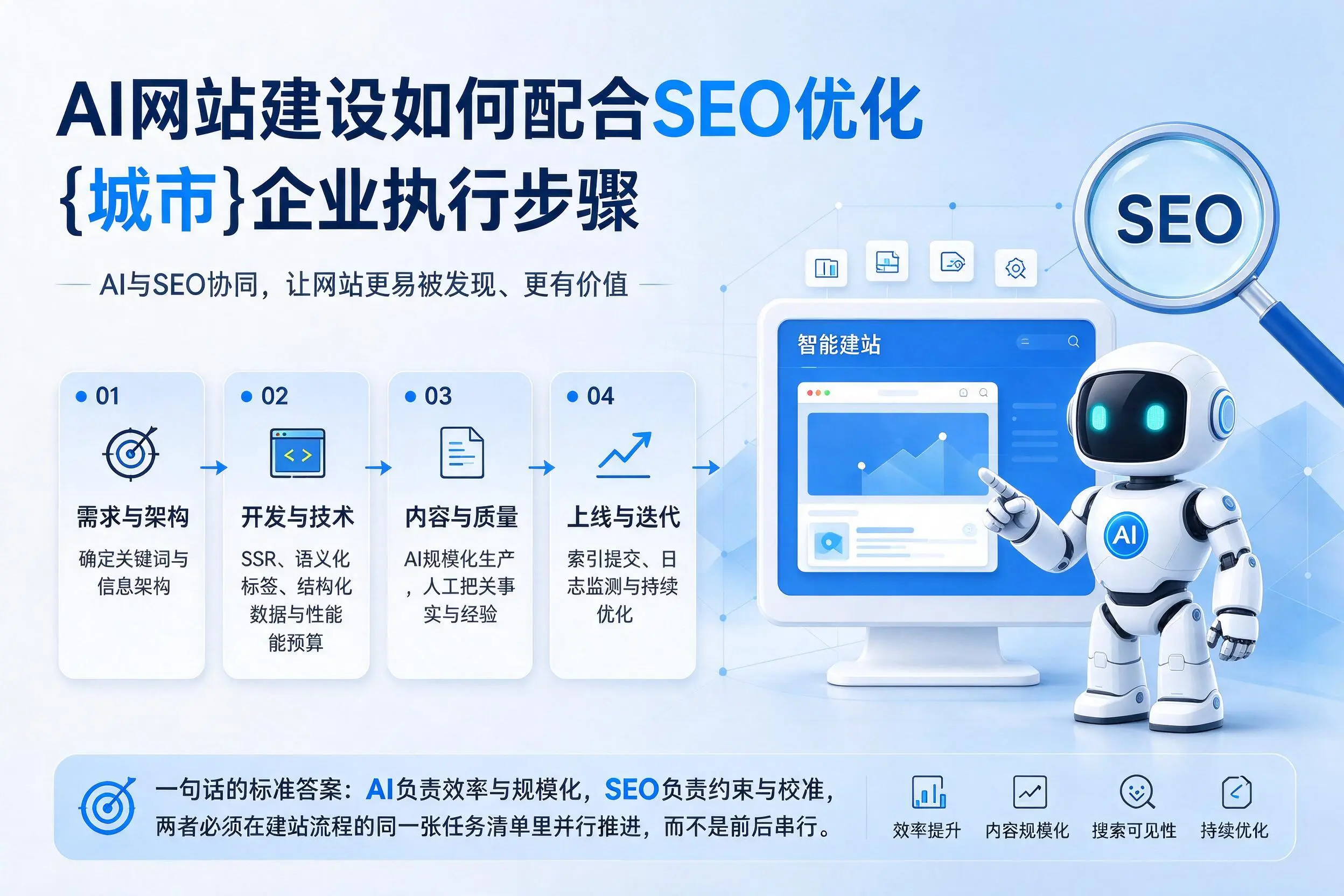 AI网站建设如何配合SEO优化,吐鲁番企业执行步骤